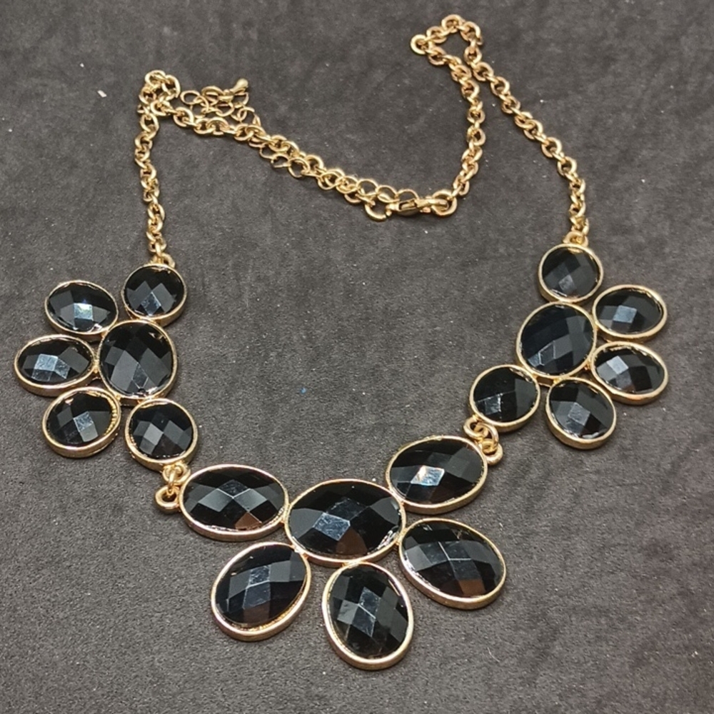 Black and Gold Statement Necklace